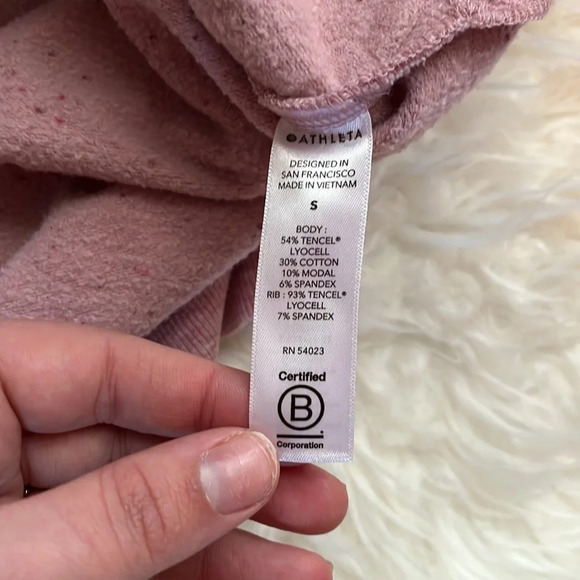Athleta Balance Pink Pull Over Boxy Crewneck Sweatshirt Women’s Sz Small - Picture 7 of 9